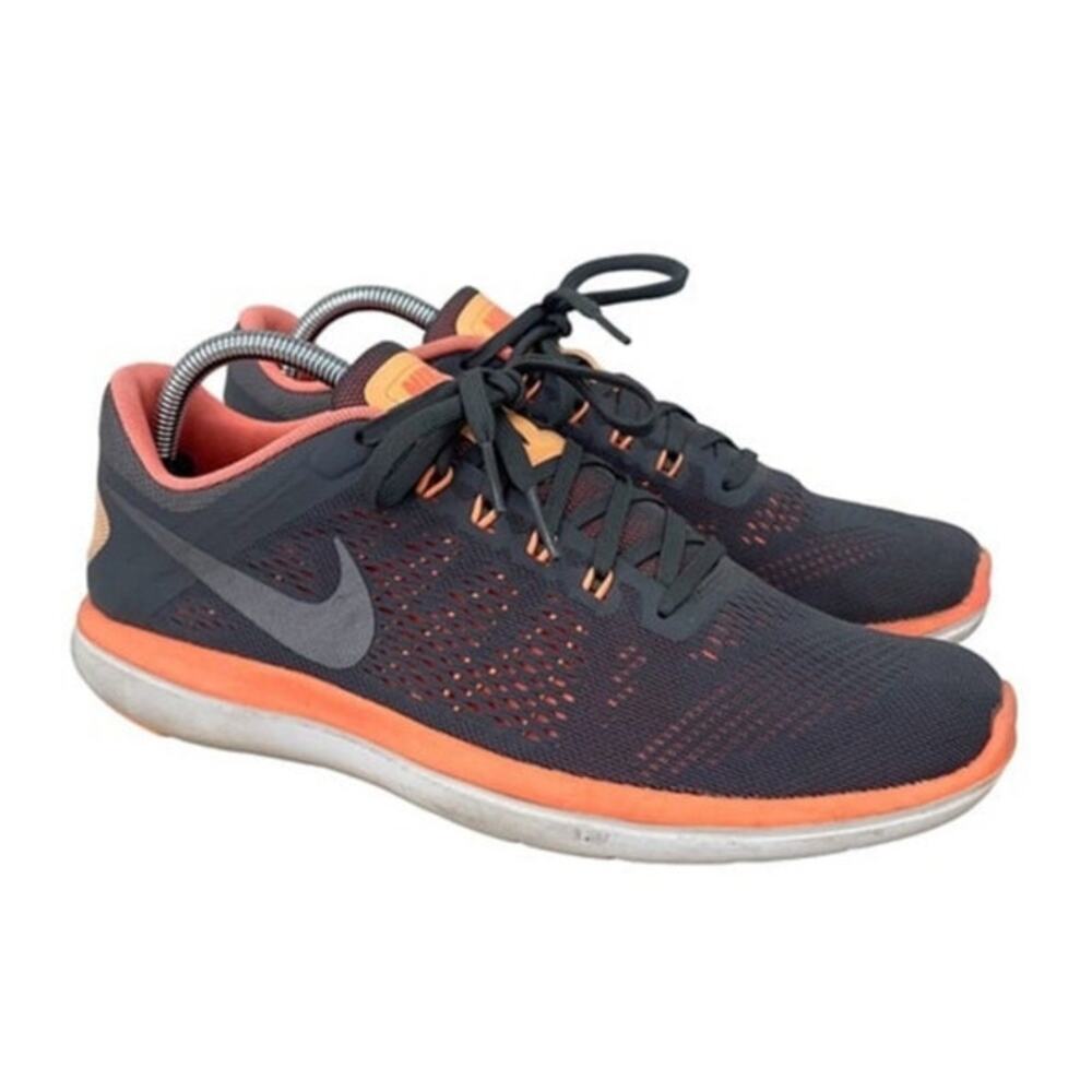 Nike Women Flex 2016 RN Gray Low Top Lace Running Sneakers Shoes 830751-008 Sz 6